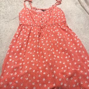 EUC coral colored midi dress with pockets